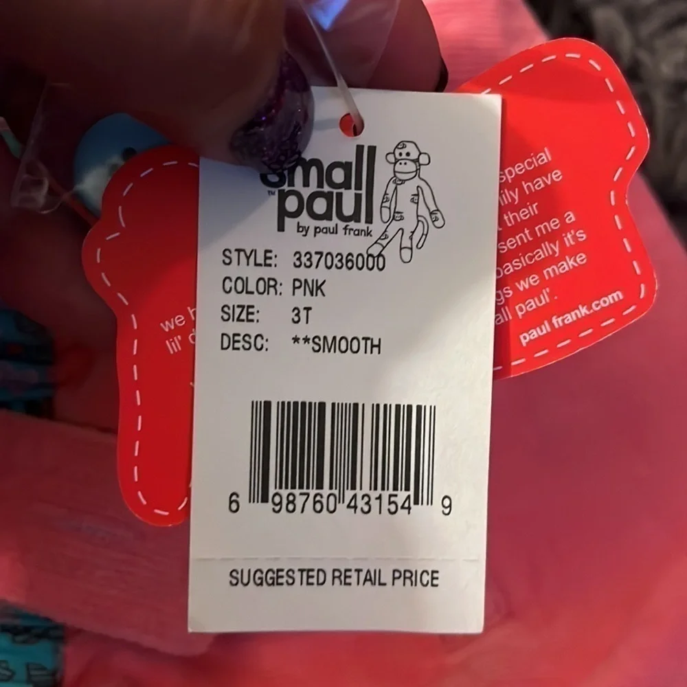 Small Paul size 3T Jumper in a coral & teal color with cute pockets.  Brand new